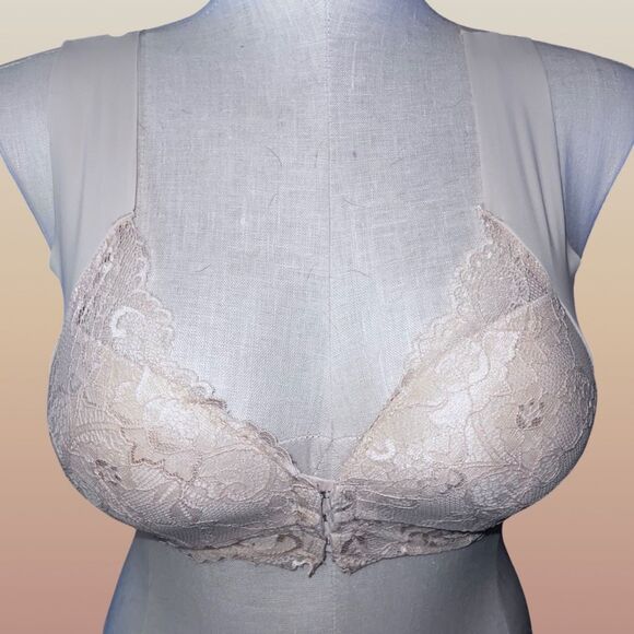 NWT Tan Lace Wireless Racerback Bra Size 3XL - Picture 9 of 9